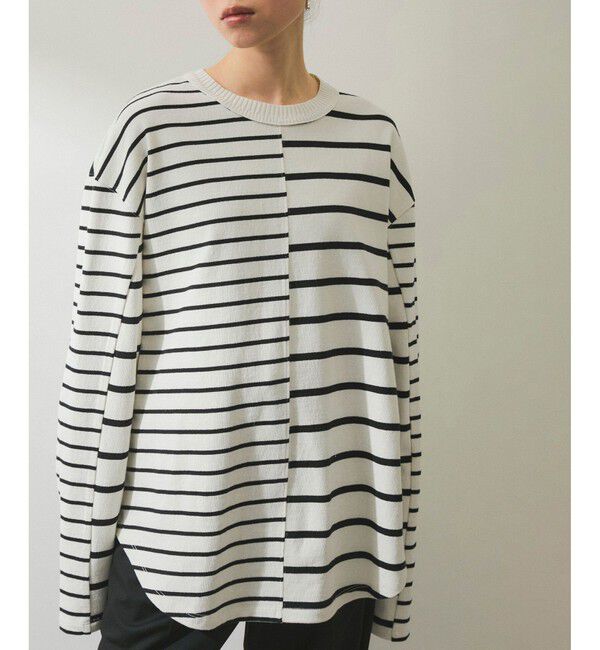 ADAM ET ROPE'「【WEB限定】MIXボーダーバスクロンTEE」|Tシャツ・カットソー|