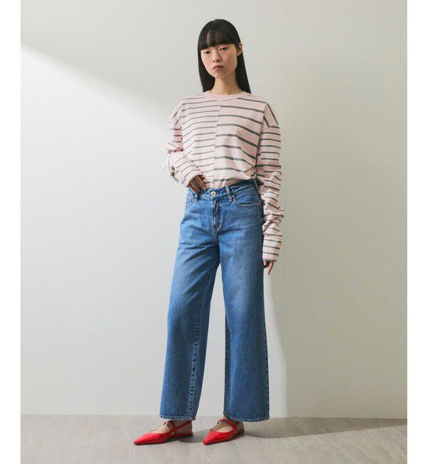 ADAM ET ROPE'「【WEB限定】MIXボーダーバスクロンTEE」|Tシャツ・カットソー|