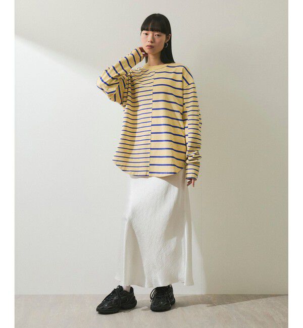 ADAM ET ROPE'「【WEB限定】MIXボーダーバスクロンTEE」|Tシャツ・カットソー|