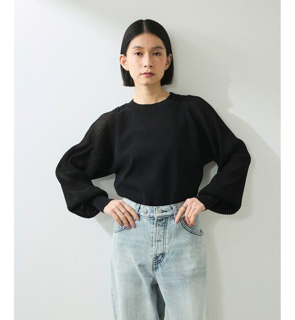 ADAM ET ROPE'「【WEB限定】パフスリーブニットプルオーバー」|Tシャツ・カットソー|