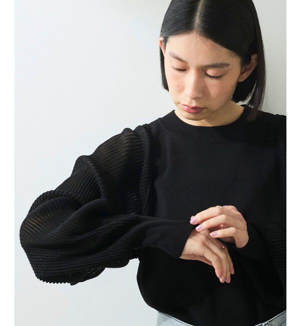ADAM ET ROPE'「【WEB限定】パフスリーブニットプルオーバー」|Tシャツ・カットソー|