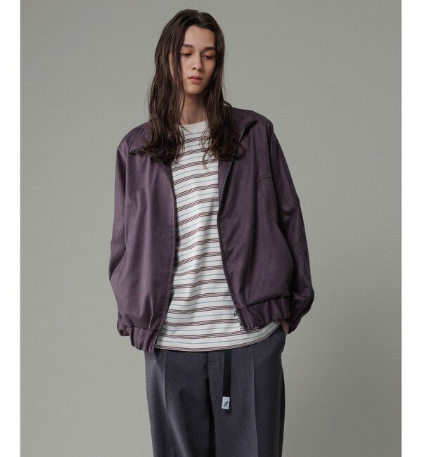 ADAM ET ROPE'「《定番》【小松マテーレ】スエード スタンドカラー ブルゾン / ユニセックス」|ブルゾン・スタジャン|チャコール