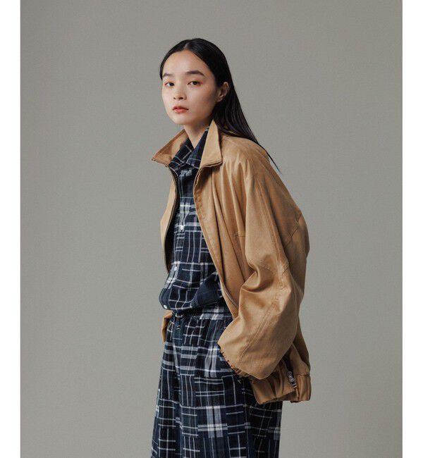 ADAM ET ROPE'「《定番》【小松マテーレ】スエード スタンドカラー ブルゾン / ユニセックス」|ブルゾン・スタジャン|