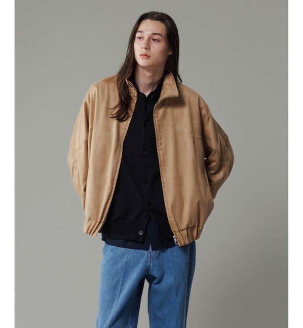ADAM ET ROPE'「《定番》【小松マテーレ】スエード スタンドカラー ブルゾン / ユニセックス」|ブルゾン・スタジャン|ベージュ