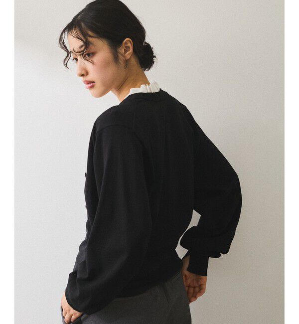 ADAM ET ROPE'「【WEB限定】フリルカラーカーディガン」|カーディガン|