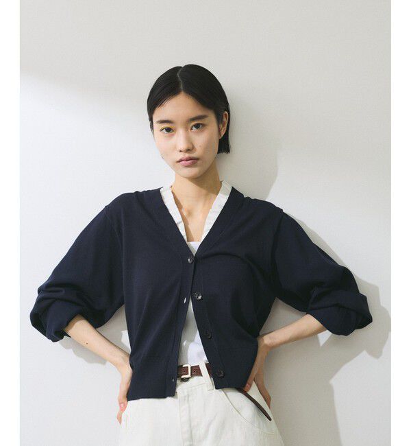 ADAM ET ROPE'「【WEB限定】フリルカラーカーディガン」|カーディガン|