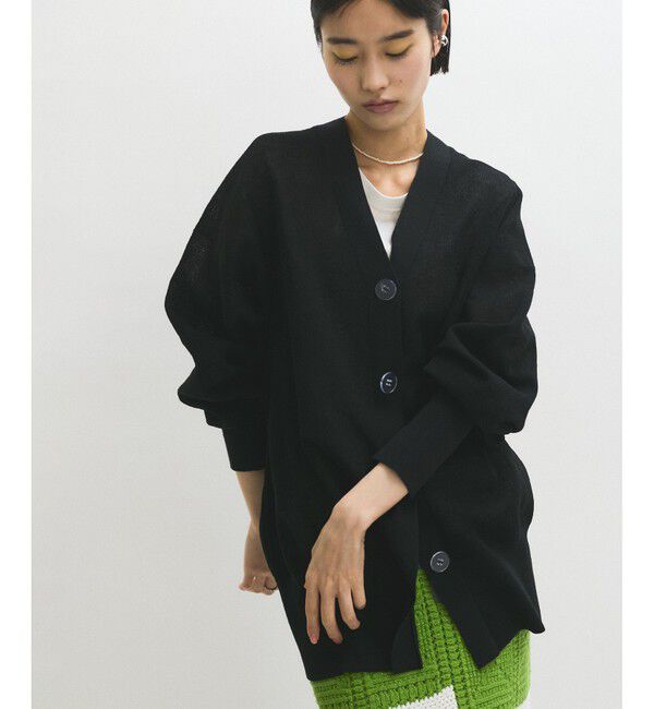 ADAM ET ROPE'「JACQUARDカーディガン」|カーディガン|ブラック(01)