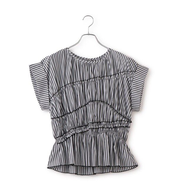 ADAM ET ROPE'「【WEB限定】ランダムギャザリングブラウス」|シャツ・ブラウス|