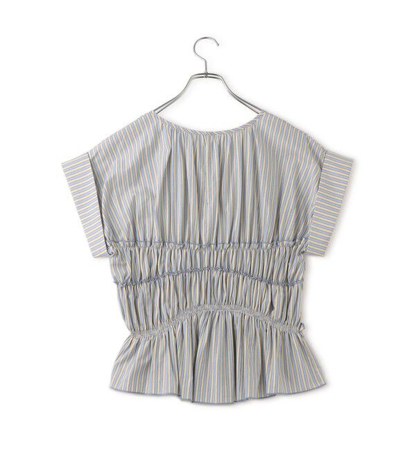 ADAM ET ROPE'「【WEB限定】ランダムギャザリングブラウス」|シャツ・ブラウス|