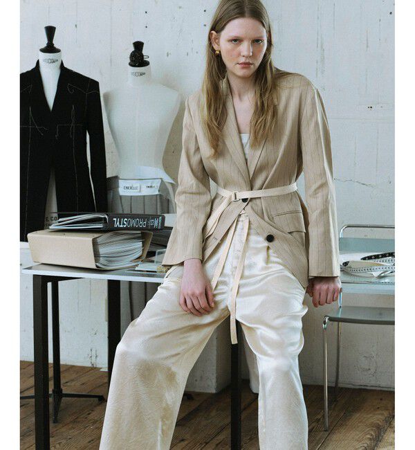 ADAM ET ROPE'「【EMOELLE】ドロストシャツジャケット」|テーラードジャケット|