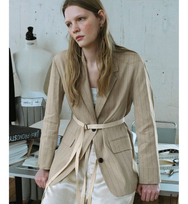 ADAM ET ROPE'「【EMOELLE】ドロストシャツジャケット」|テーラードジャケット|