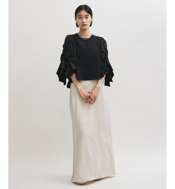 ADAM ET ROPE'「【WEB限定】フリルスリーブカットソー」|Tシャツ・カットソー|