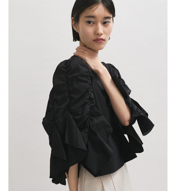 ADAM ET ROPE'「【WEB限定】フリルスリーブカットソー」|Tシャツ・カットソー|