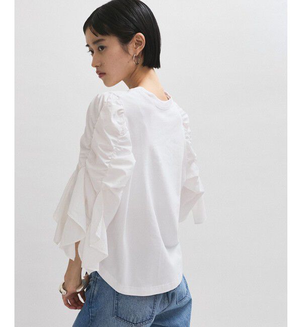 ADAM ET ROPE'「【WEB限定】フリルスリーブカットソー」|Tシャツ・カットソー|ホワイト系(11)