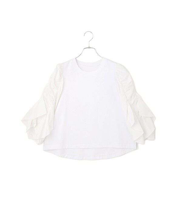 ADAM ET ROPE'「【WEB限定】フリルスリーブカットソー」|Tシャツ・カットソー|