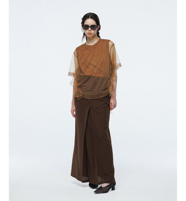 ADAM ET ROPE'「【サステナブル】・【定番人気】ギャザーチュールトップス」|Tシャツ・カットソー|