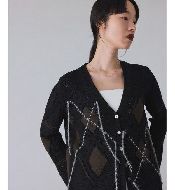ADAM ET ROPE'「パターンニットカーディガン」|カーディガン|