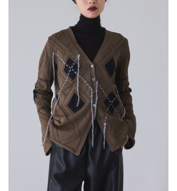 ADAM ET ROPE'「パターンニットカーディガン」|カーディガン|