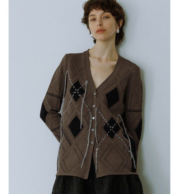 ADAM ET ROPE'「パターンニットカーディガン」|カーディガン|