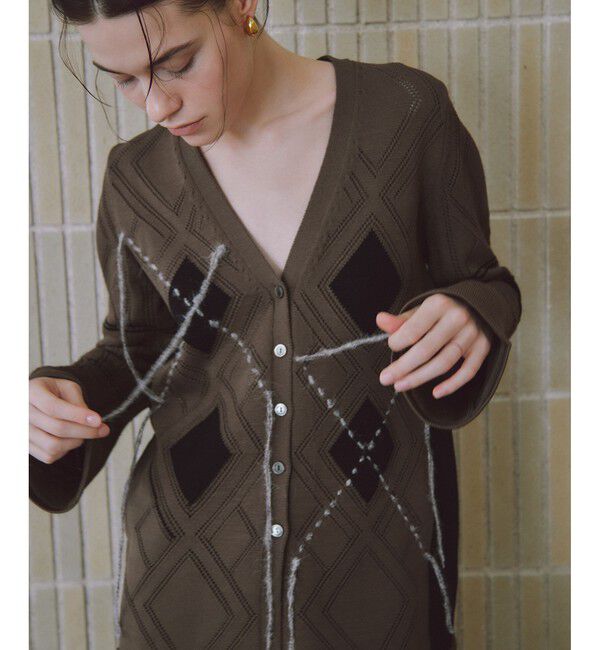 ADAM ET ROPE'「パターンニットカーディガン」|カーディガン|