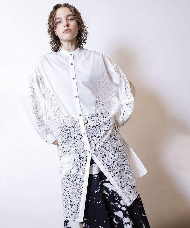  「レース切替ブラウス」|ワンピース|