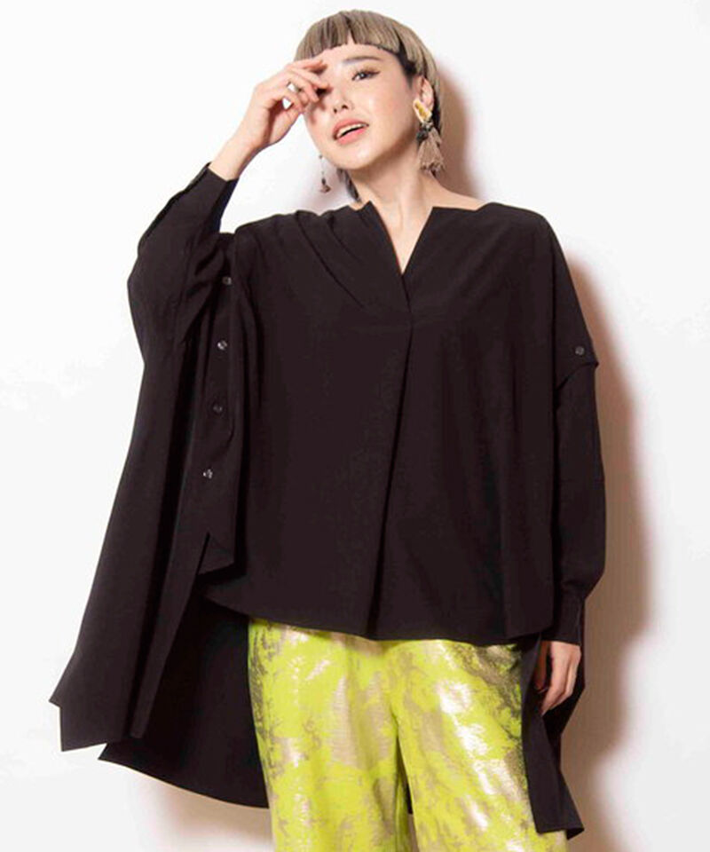  「3WAYショルダーボタンシャツ」|シャツ・ブラウス|BLACK