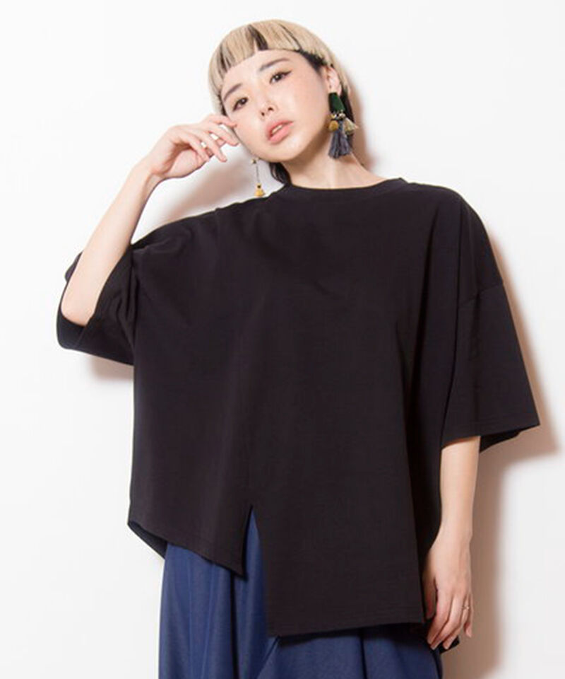  「アシンメトリーTシャツ」|Tシャツ・カットソー|BLACK