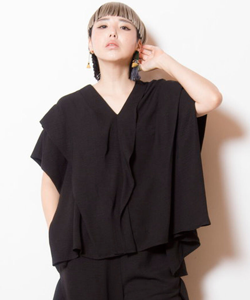  「タックボリュームブラウス」|シャツ・ブラウス|BLACK