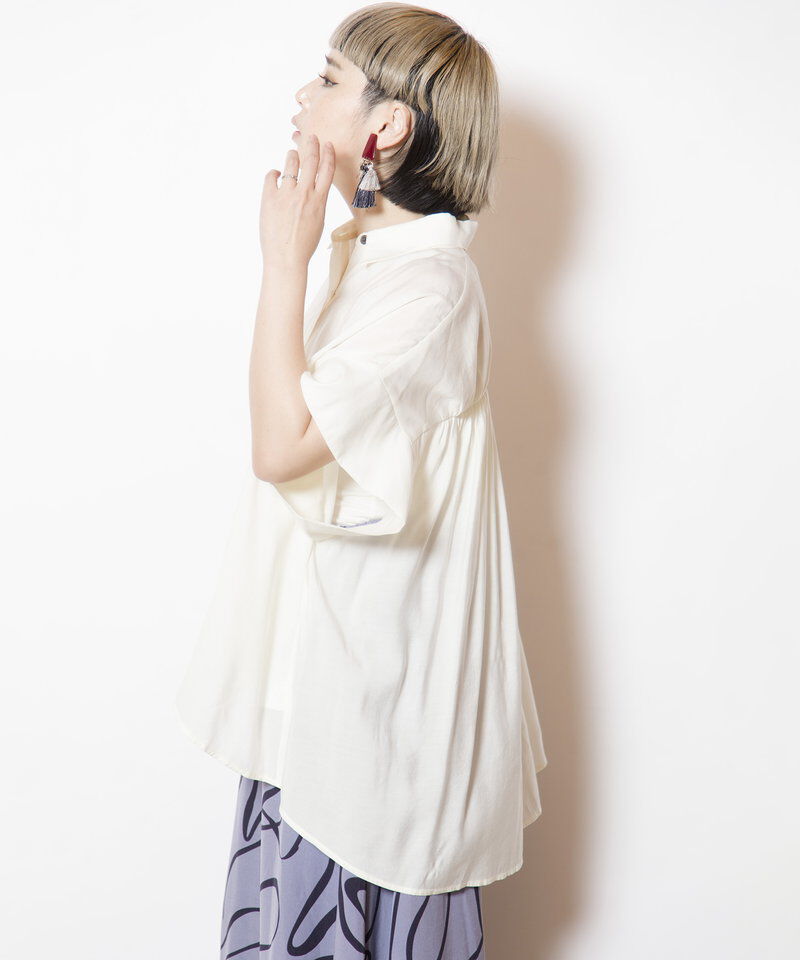  「バックギャザーブラウス」|シャツ・ブラウス|