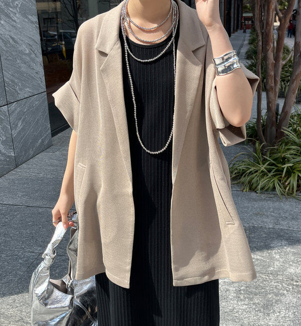  「【新色追加】メッシュ半袖ジャケット」|テーラードジャケット|