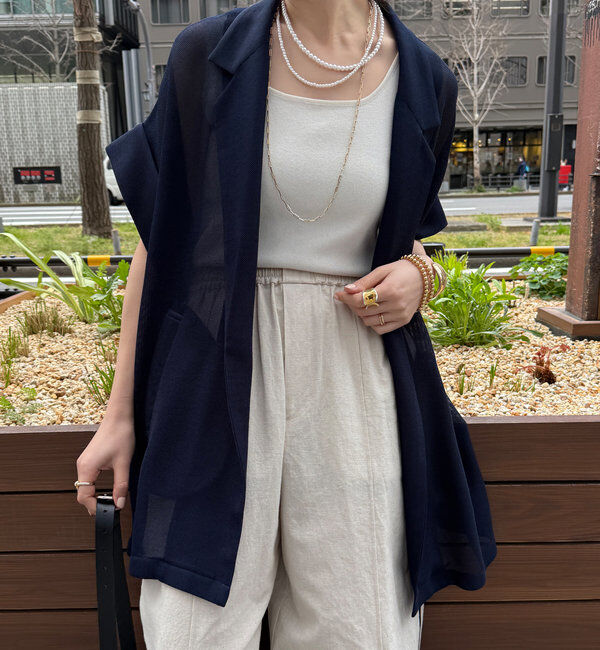  「【新色追加】メッシュ半袖ジャケット」|テーラードジャケット|