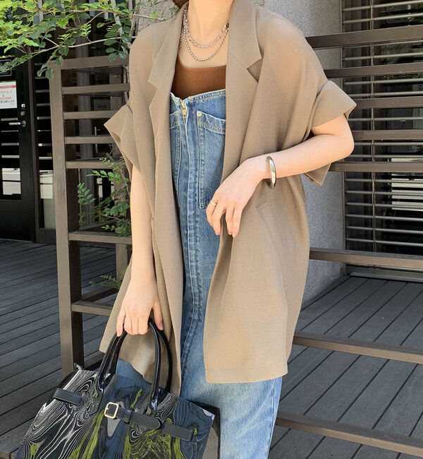  「【新色追加】メッシュ半袖ジャケット」|テーラードジャケット|