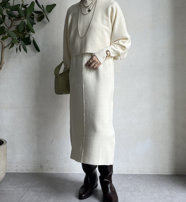  「【WEB限定】ケープアンサンブルニットワンピースセット」|スーツ|