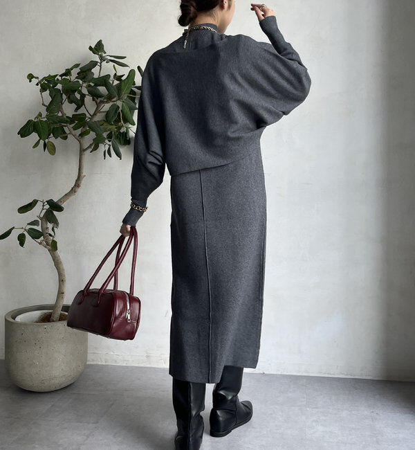  「【WEB限定】ケープアンサンブルニットワンピースセット」|スーツ|
