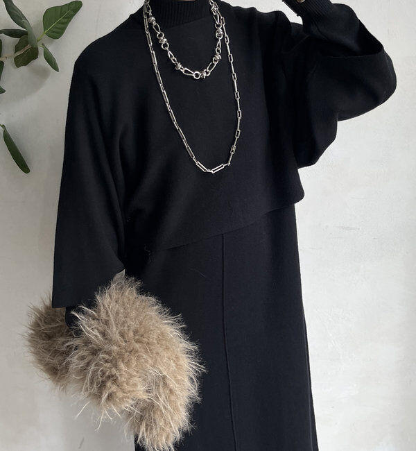  「【WEB限定】ケープアンサンブルニットワンピースセット」|スーツ|