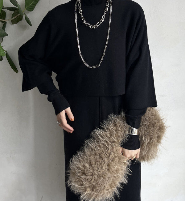  「【WEB限定】ケープアンサンブルニットワンピースセット」|スーツ|