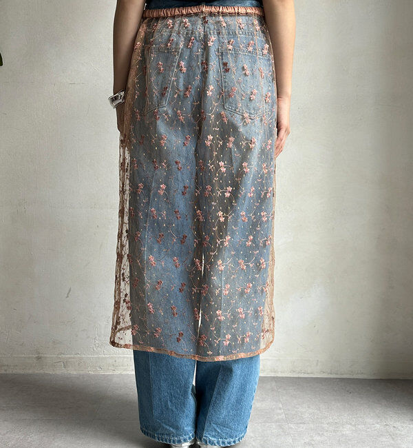  「チュール刺繍オーバースカート」|スカート|