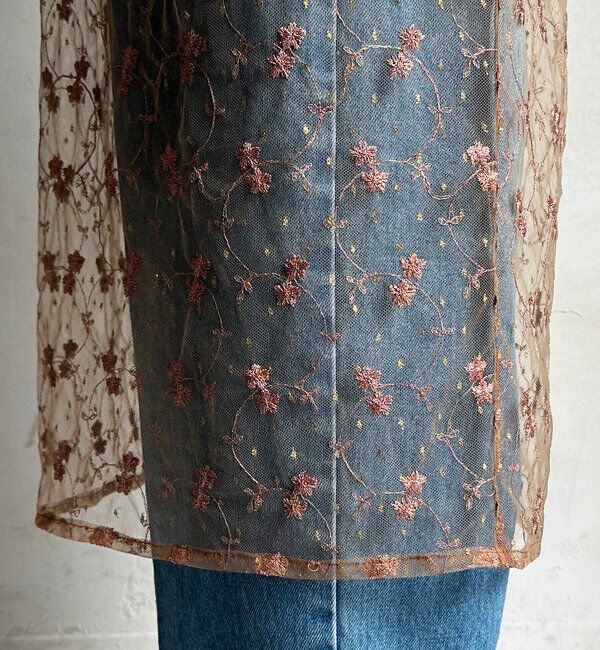  「チュール刺繍オーバースカート」|スカート|