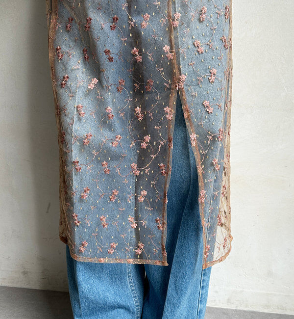  「チュール刺繍オーバースカート」|スカート|