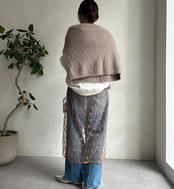  「チュール刺繍オーバースカート」|スカート|