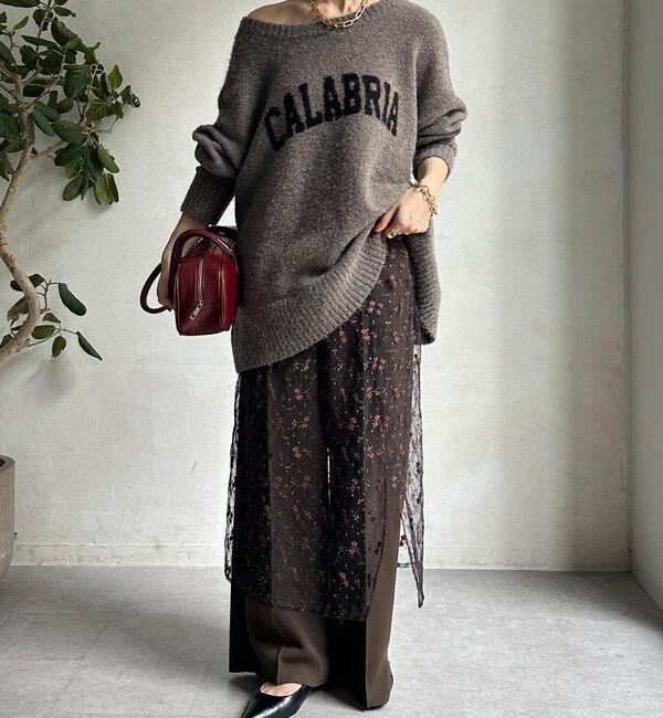  「チュール刺繍オーバースカート」|スカート|