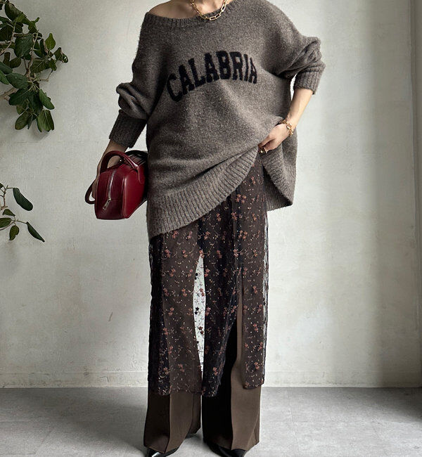  「チュール刺繍オーバースカート」|スカート|