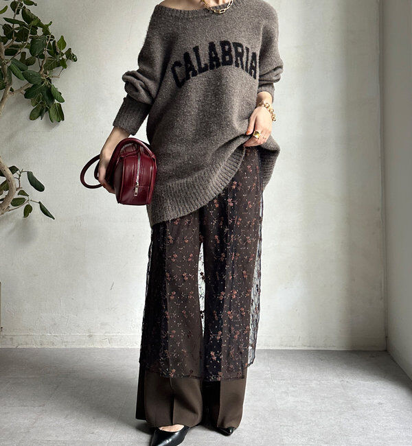  「チュール刺繍オーバースカート」|スカート|