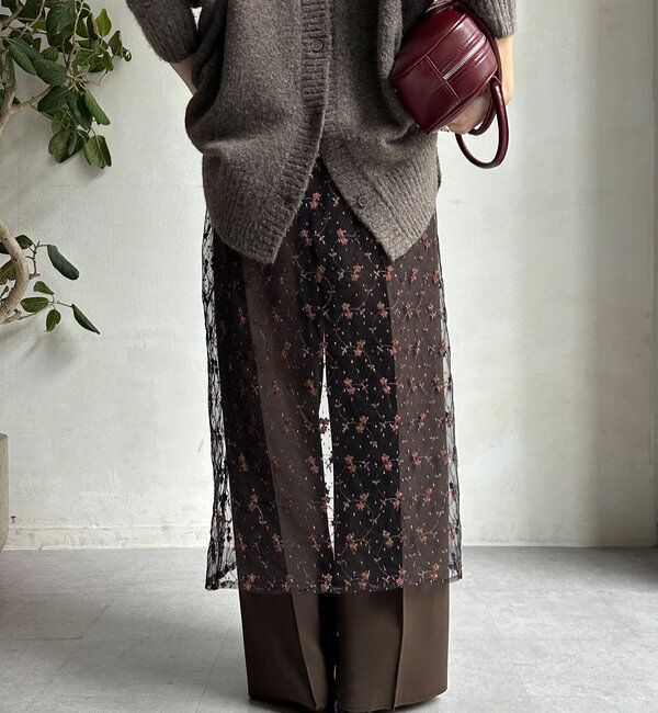  「チュール刺繍オーバースカート」|スカート|