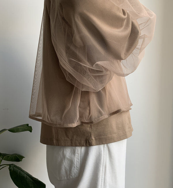  「【WEB限定】チュール重ねエンボスロゴロンTEE」|Tシャツ・カットソー|