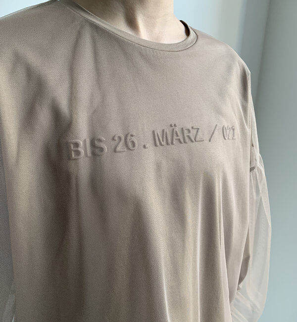  「【WEB限定】チュール重ねエンボスロゴロンTEE」|Tシャツ・カットソー|