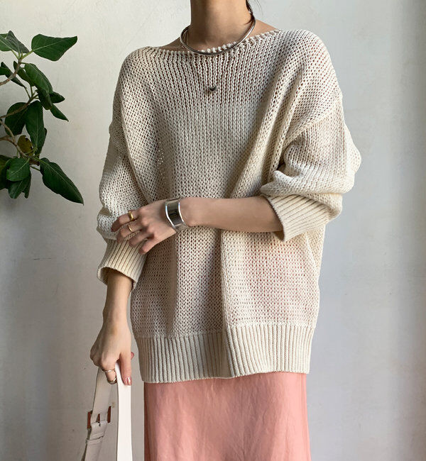 「コットンローゲージプルオーバー」|ニット・セーター|