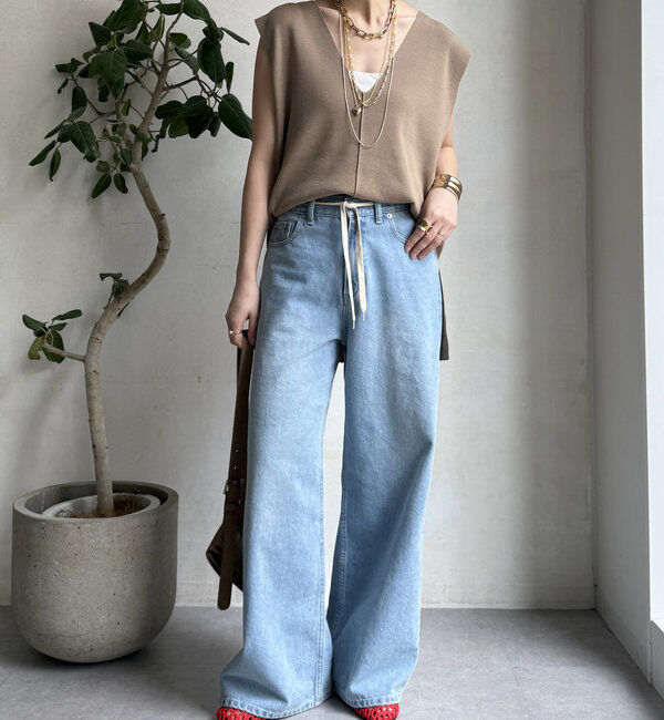  「【WEB限定】ロングニットベスト＋ニットパンツセット」|スーツ|