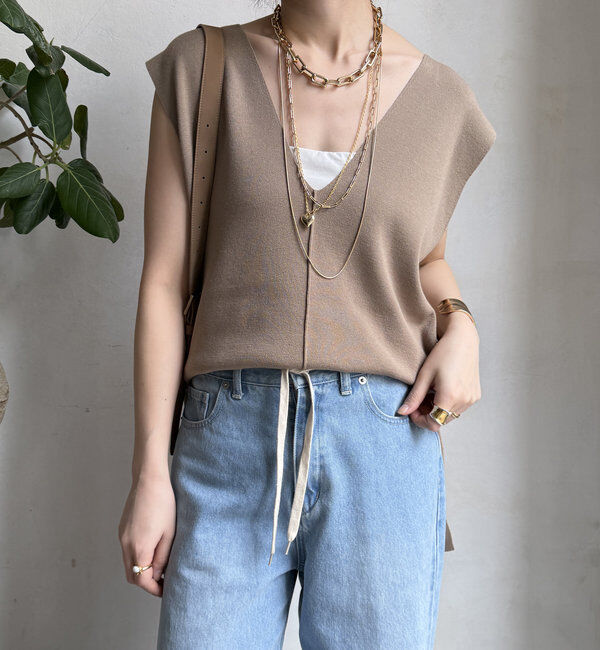  「【WEB限定】ロングニットベスト＋ニットパンツセット」|スーツ|