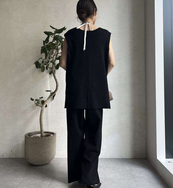  「【WEB限定】ロングニットベスト＋ニットパンツセット」|スーツ|